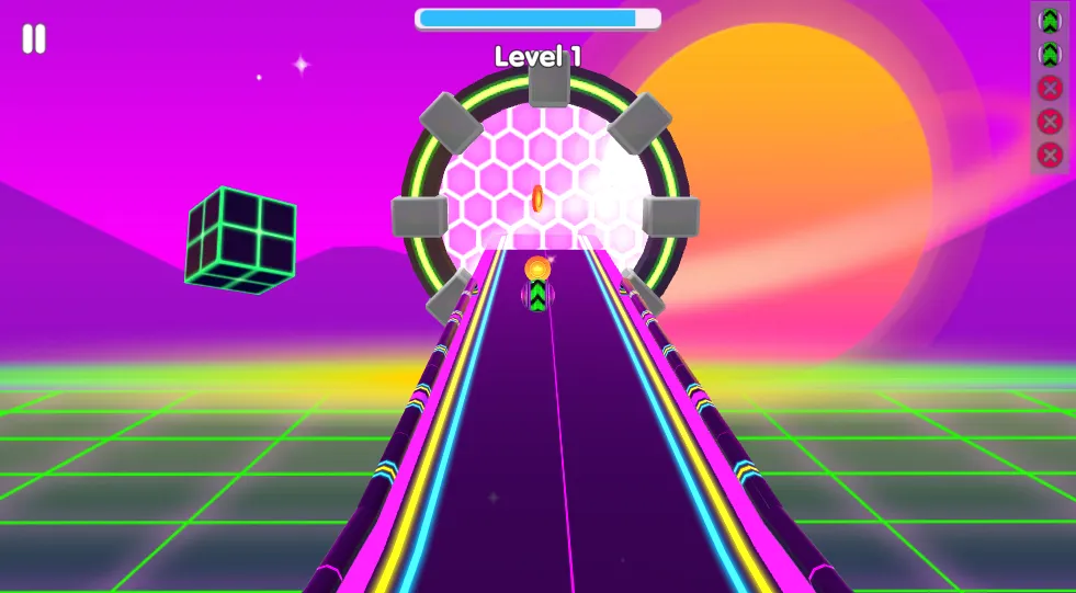 Ball Rolling gameplay screenshot 2 showing 음악 제작, 리듬 게임