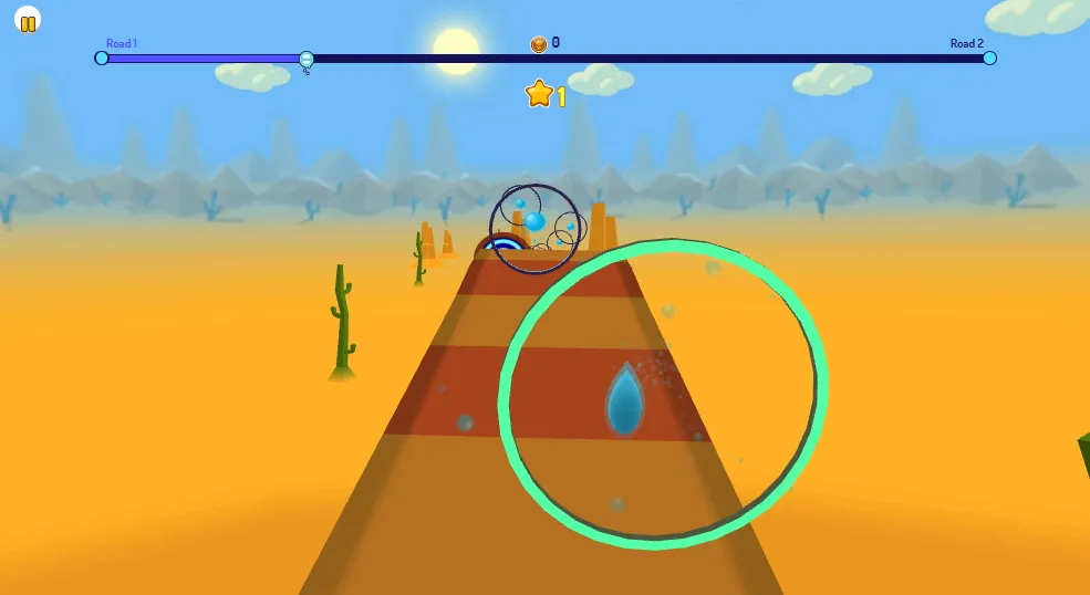 Desert Road gameplay screenshot 4 showing Ball Rolling, Desert