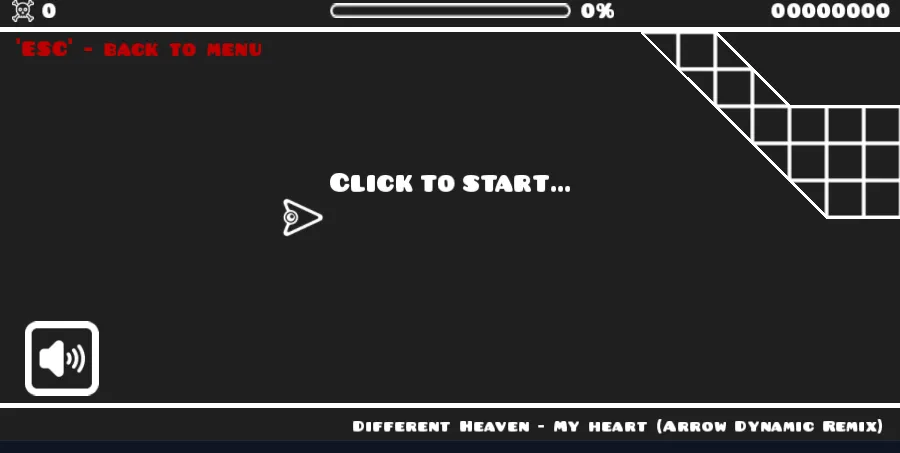Geometry Arrow 2 gameplay screenshot 1 showing Geometry, Wave