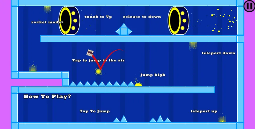Geometry Dash Maze Maps V2 gameplay screenshot 3 showing geometry, dash