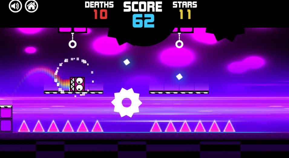 Geometry Neon Dash Rainbow gameplay screenshot 2 showing geometry, neon