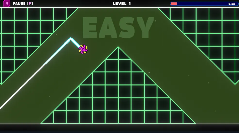 Geometry Vibes X-Ball gameplay screenshot 4 showing geometry, wave mode
