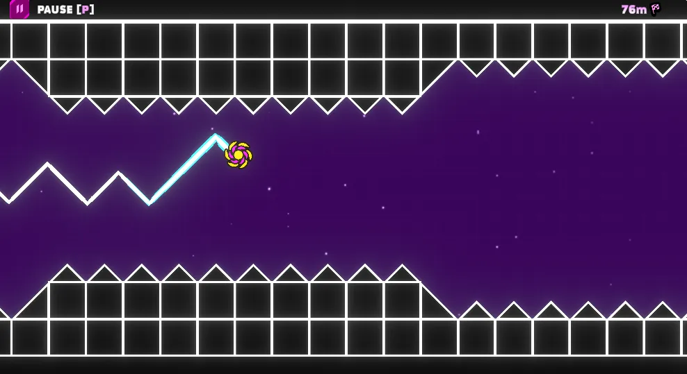 Geometry Vibes X-Ball gameplay screenshot 5 showing geometry, wave mode