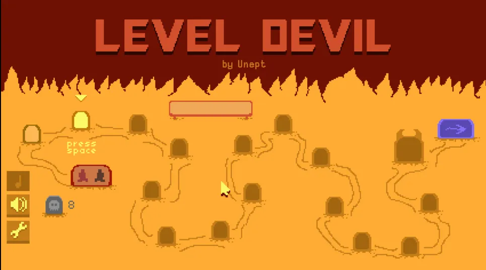 Level Devil gameplay screenshot 4 showing Platformer, Trap