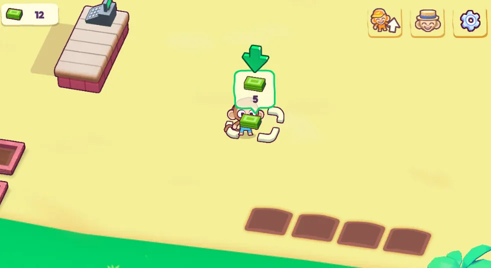 Monkey Mart gameplay screenshot 3 showing Management, Simulation