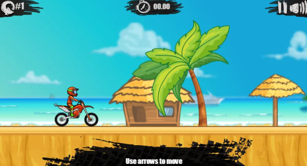 Moto X3M 3 gameplay screenshot 2 showing Moto, Stunt