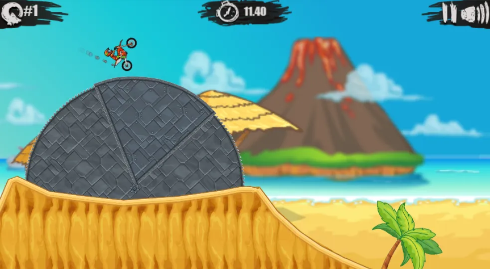 Moto X3M 3 gameplay screenshot 4 showing Moto, Stunt