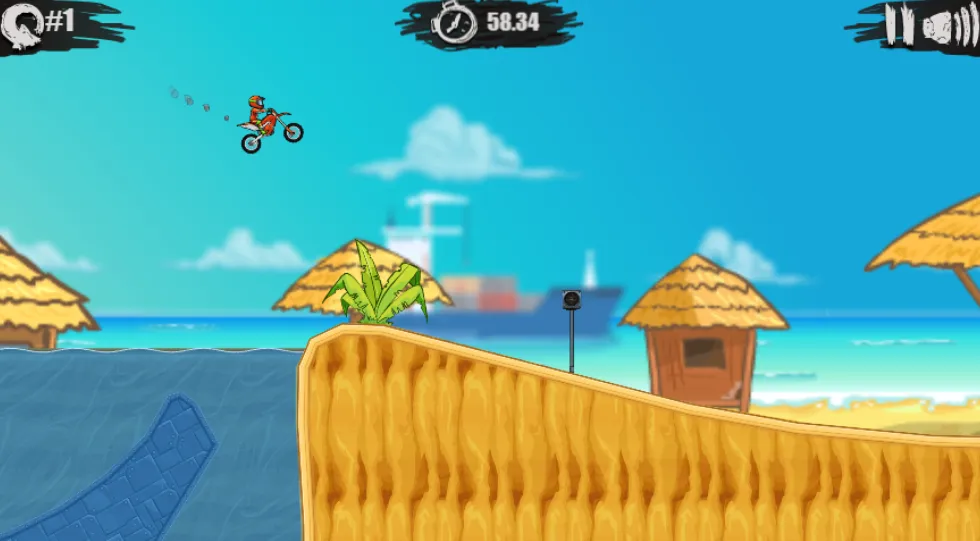Moto X3M 3 gameplay screenshot 5 showing Moto, Stunt