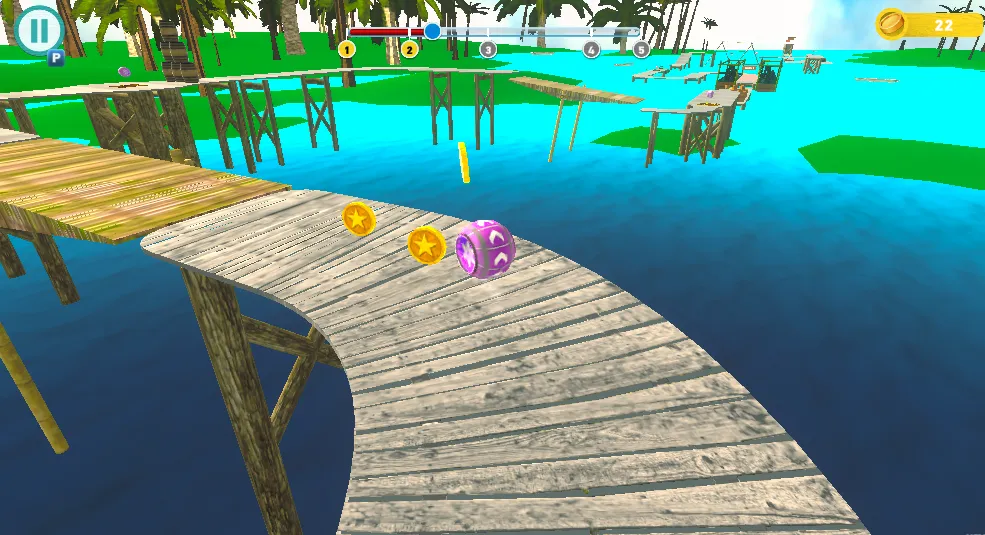 Rolling Balls Sea Race gameplay screenshot 5 showing Racing, 2 Player