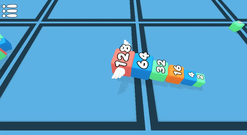 Snake 2048.io gameplay screenshot 4 showing 2048, Snake