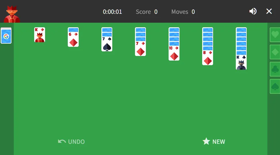 Solitaire gameplay screenshot 2 showing Card Game, Solitaire