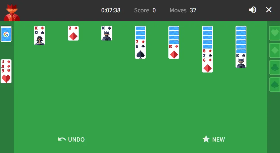 Solitaire gameplay screenshot 5 showing Card Game, Solitaire