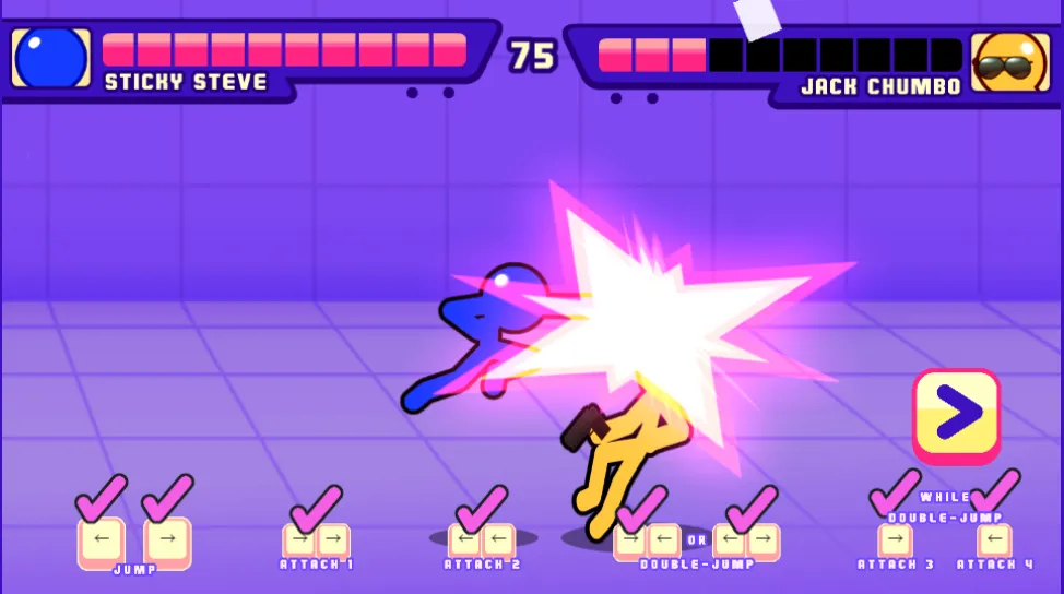 Stick Fighter gameplay screenshot 4 showing Fighting, 2 Players