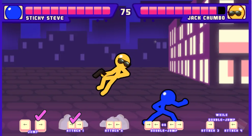 Stick Fighter gameplay screenshot 5 showing Fighting, 2 Players